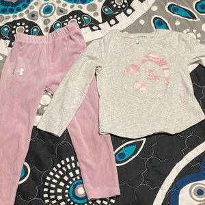 Under Armour Kids Pajama Set - Light Gray and Soft Pink